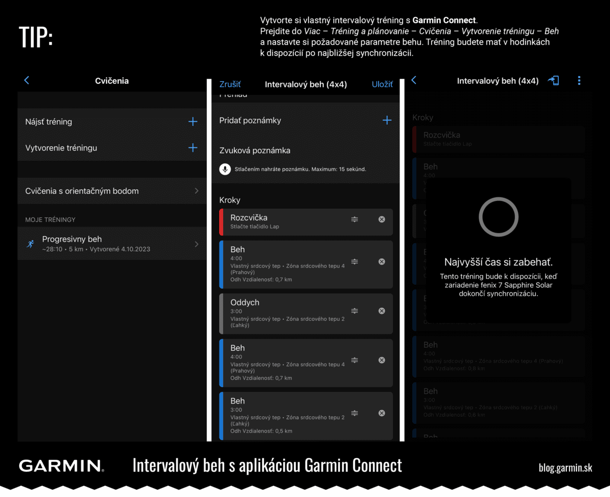 Intervalový beh s&nbsp;aplikáciou Garmin Connect