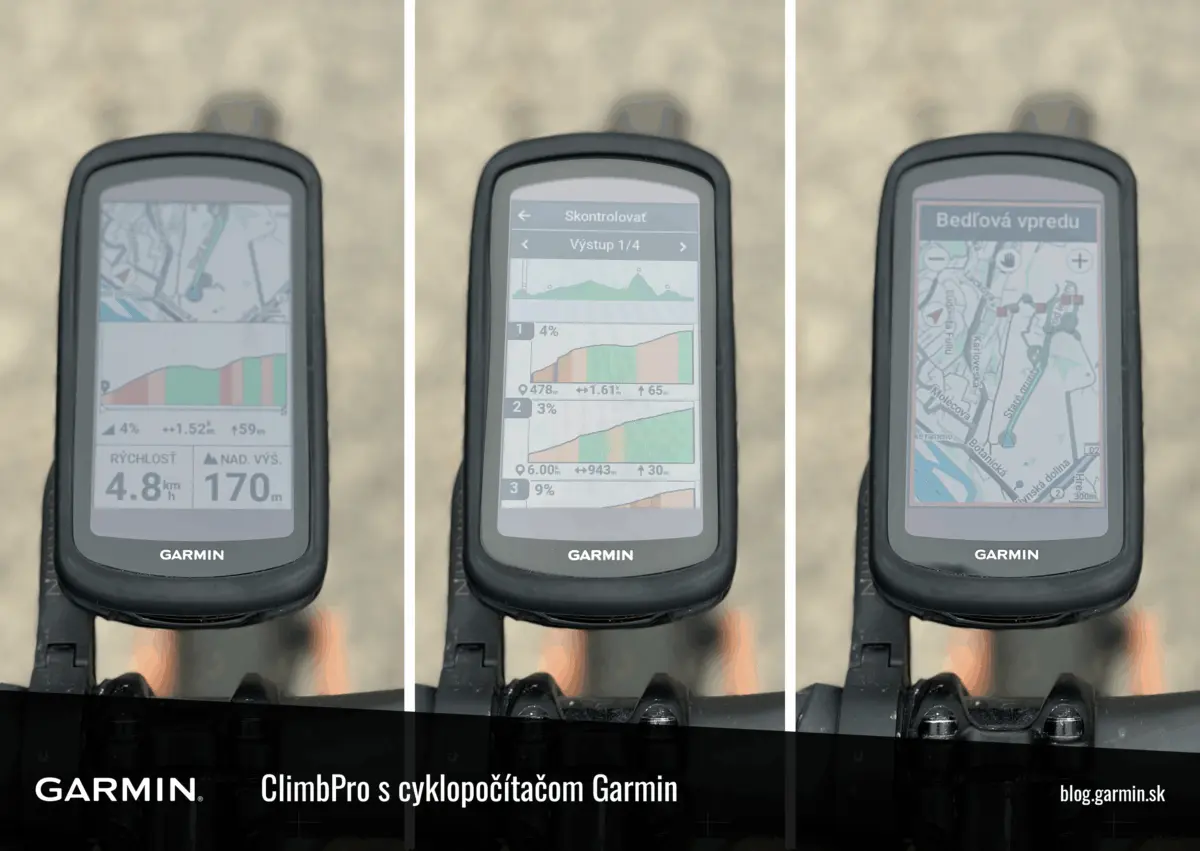 Funkcia ClimbPro v cyklopočítači Garmin