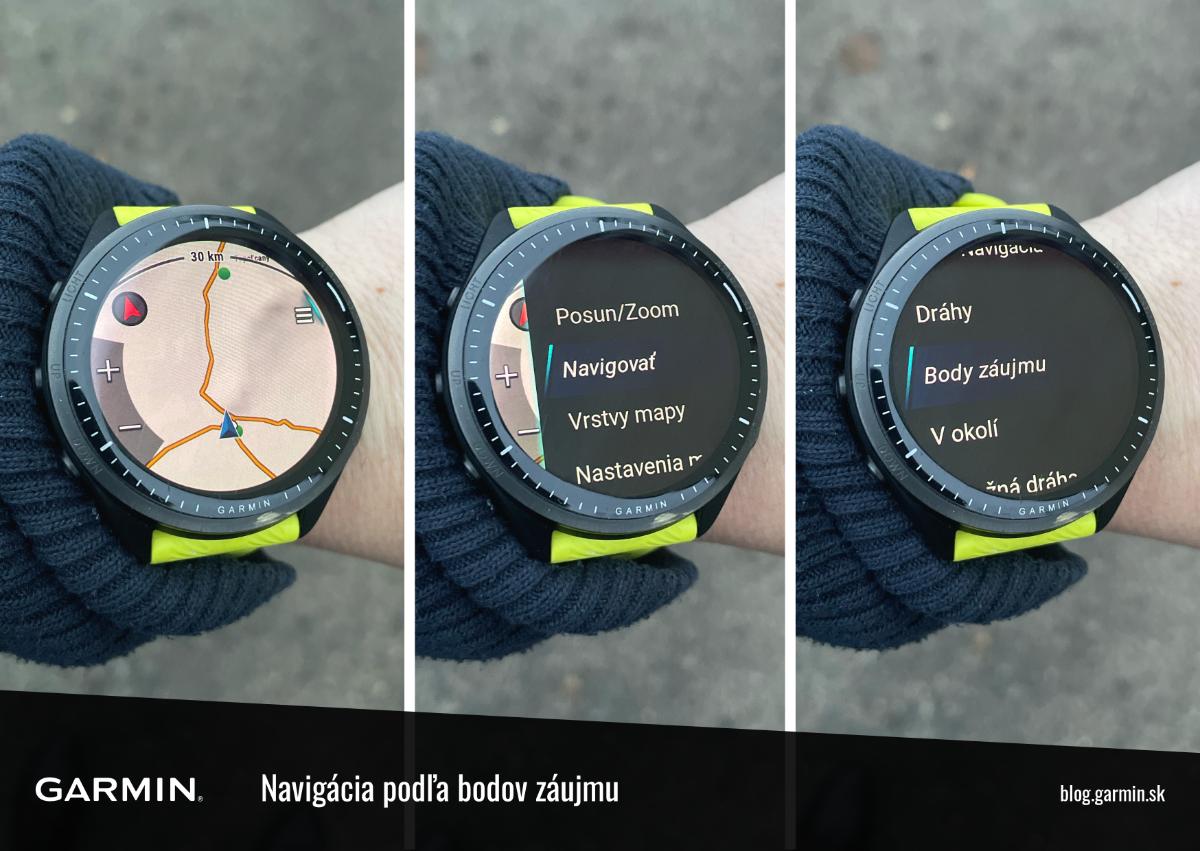 Hodinky Garmin - navigácia podľa bodov záujmu