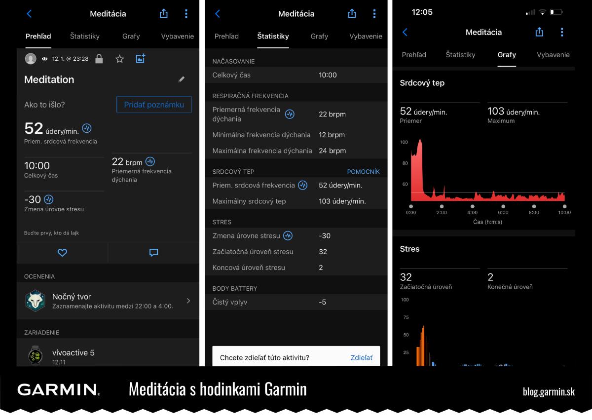 Meditácia v hodinkách alebo&nbsp;v aplikácii Garmin Connect