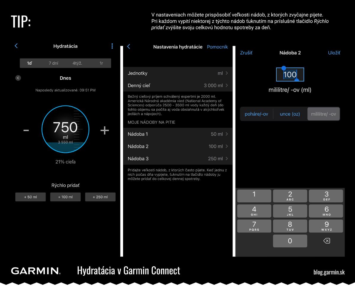 Bežecké preteky - hydratácia v&nbsp;aplikácii Garmin Connect